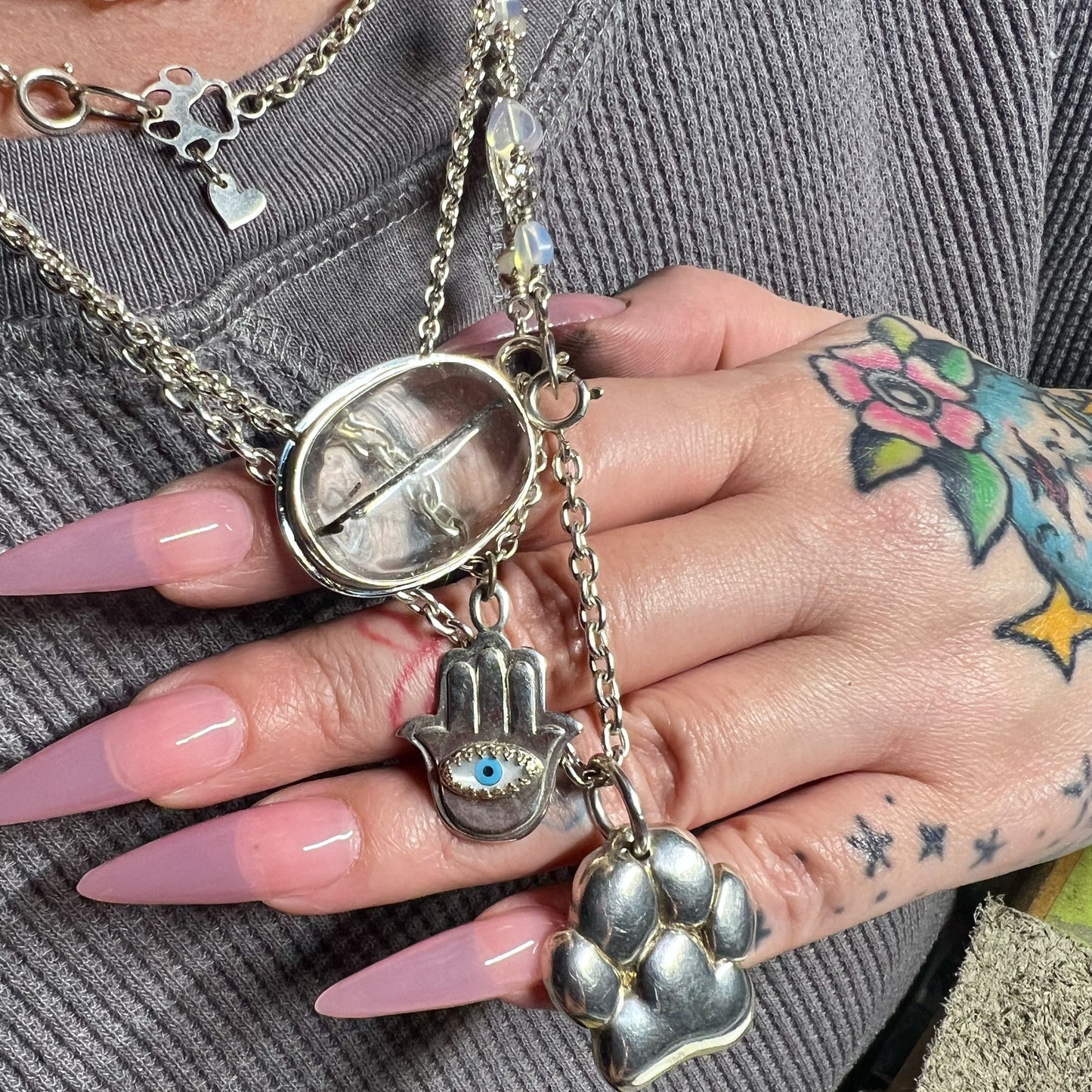 Goat Eye Black Rutilated quartz Necklace