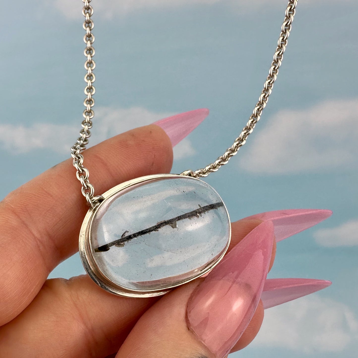 Goat Eye Black Rutilated quartz Necklace