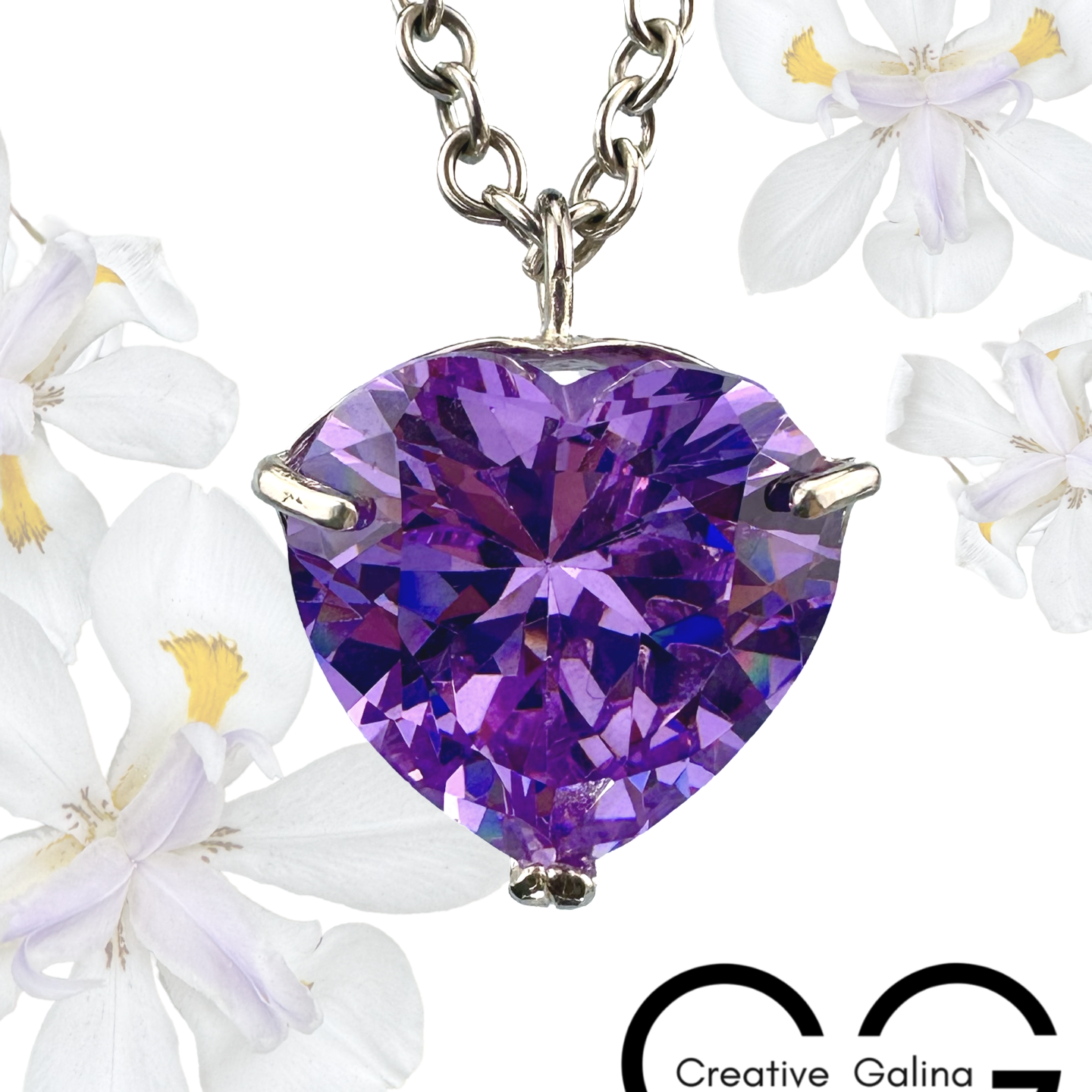 Lavender Heart CG Treasures Necklace