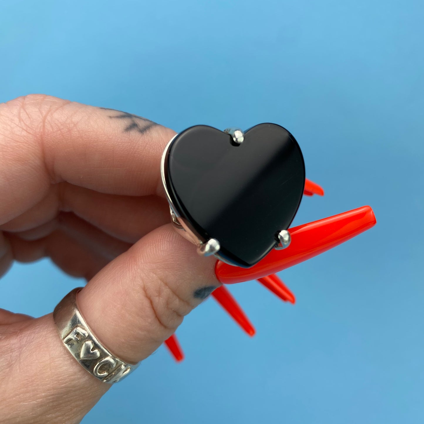 Onyx Heart Ring