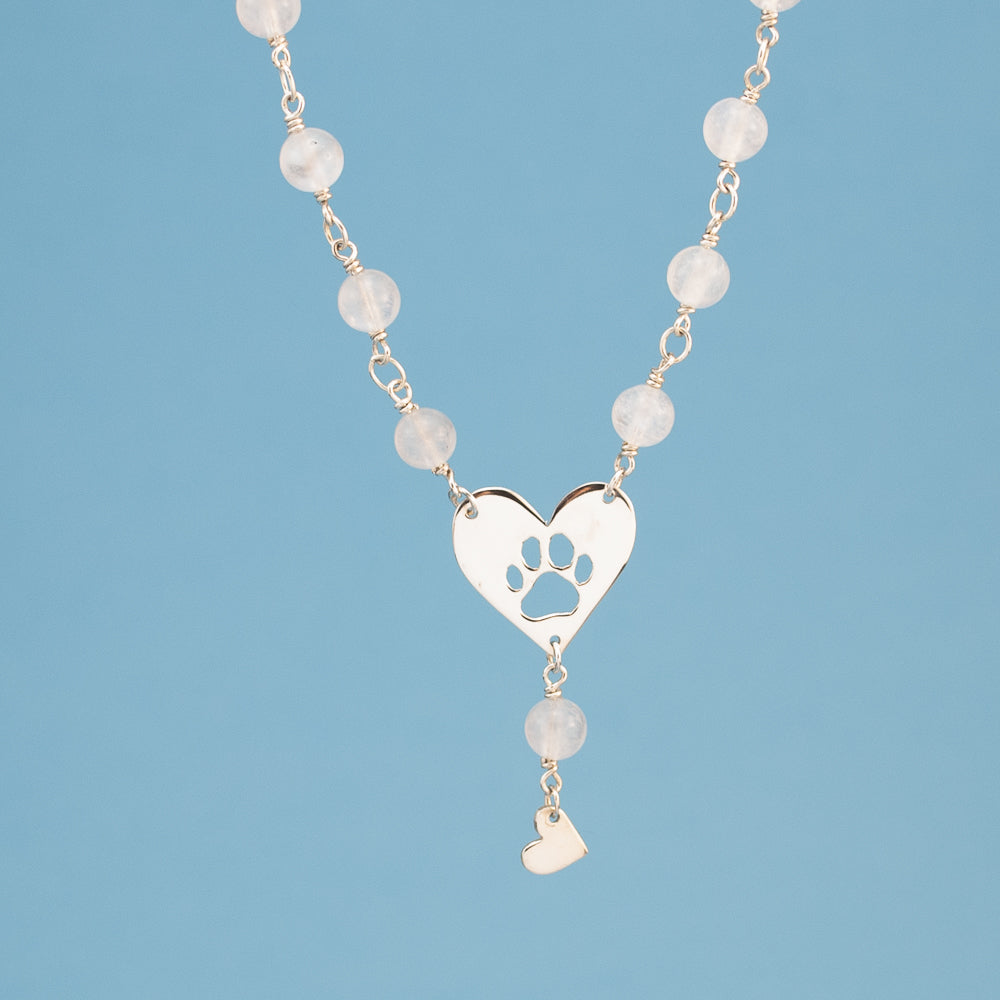 Kaylah moonstone Open heart Necklace