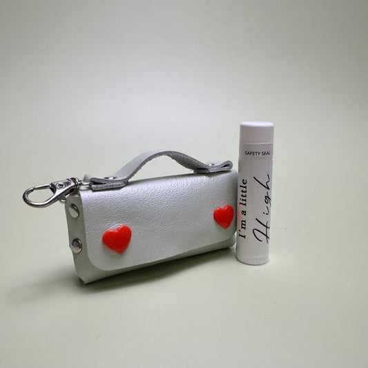 Sophia leather pouch with Honey flavor lip conditioner.