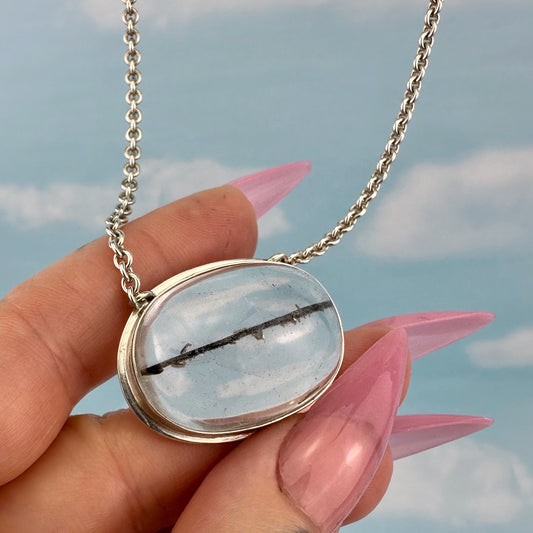 Goat Eye Black Rutilated quartz Necklace
