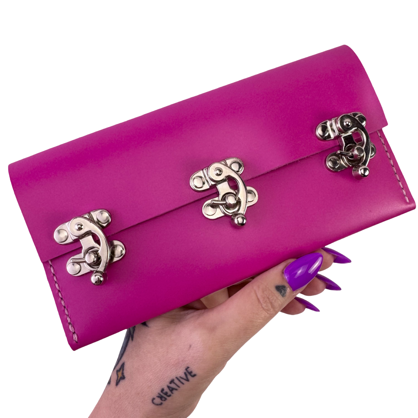 Fuchsia leather wallet