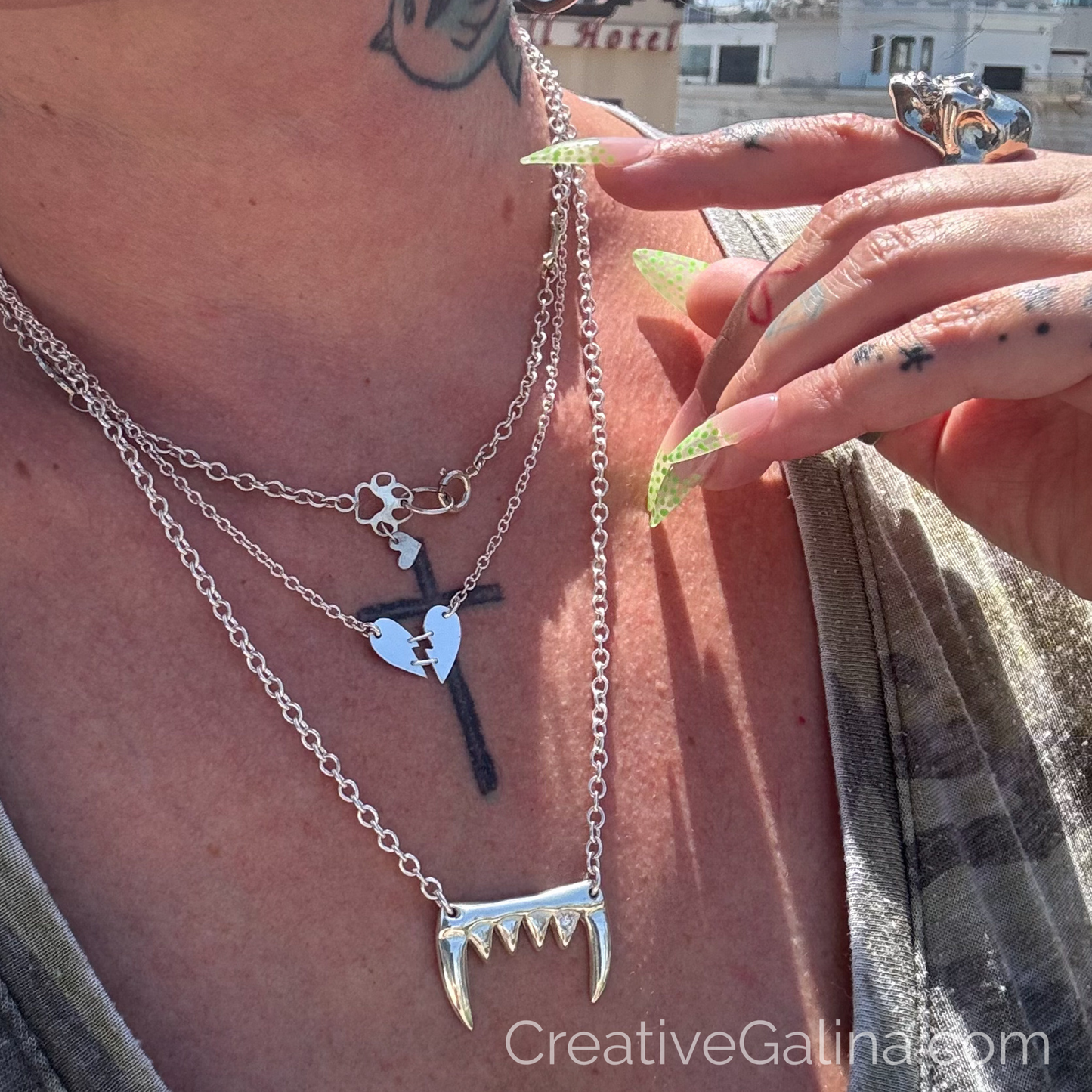 Stitched Heart Necklace