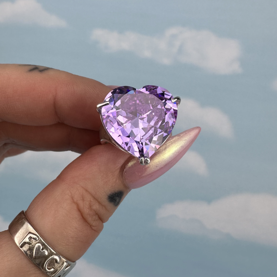 Lavender Heart CG Treasures Ring