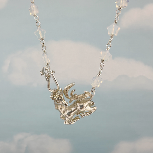 Unicorn on Opalight Stars Necklace.