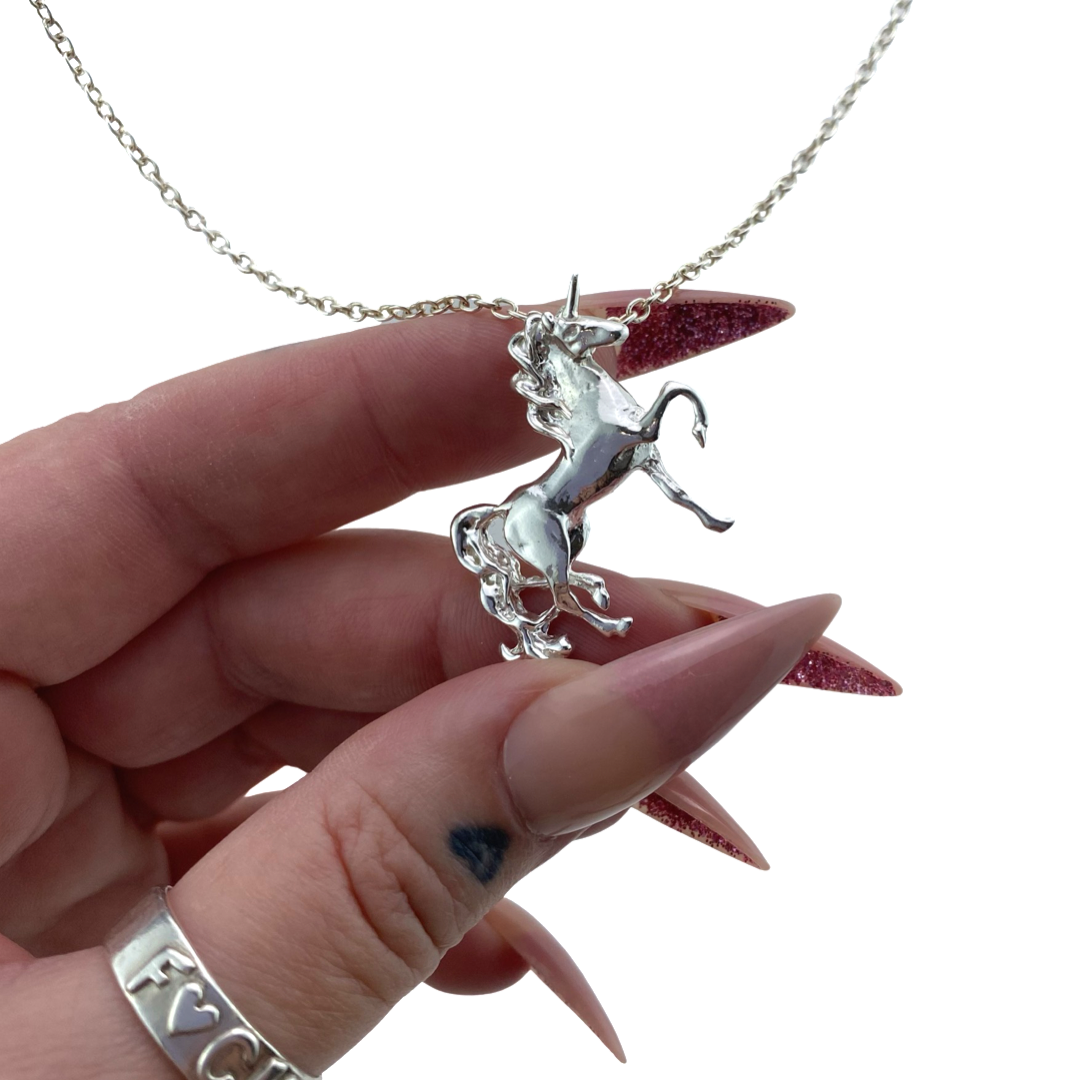 Unicorn Silver Necklace.